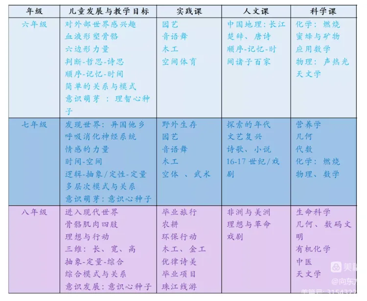 One curriculum-outline chart